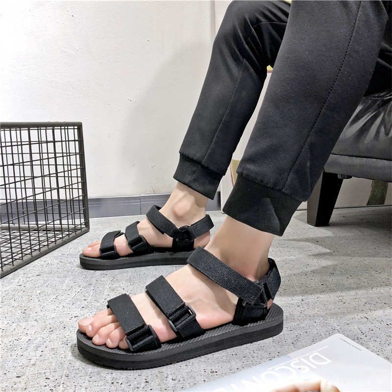 Sandals Men shoes 2021 Gladiator Men's Sandals Roman Men Shoes Summer Flip Flops Red Black  Flat Sandals Large Size 44