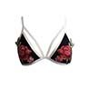 Fashion Women Deep-V Flower Embroider y Unpadded Bra Strappy Erotic Underwear