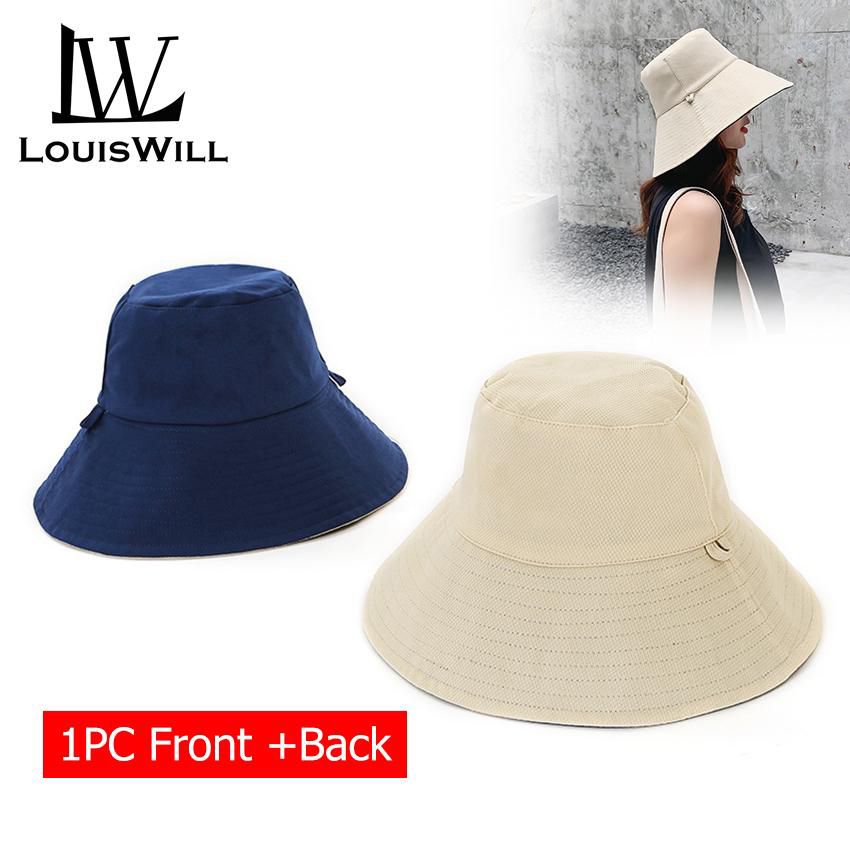 【BestGO】Fashion Women Sun Visor Hat Fisherman Bucket Hat Solid Color Floppy Cotton Hats Summer Beach Fisherman's Caps with  for Girls