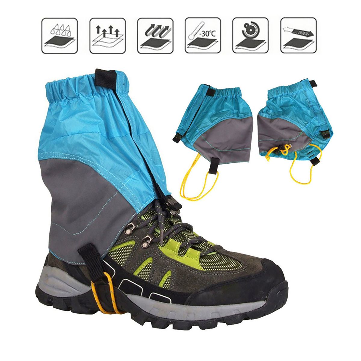 1 Pair Leg Gaiters Waterproof Ankle Gaiters Outdoor Hiking Walking Climbing Hunting Snow Legging Gaiters