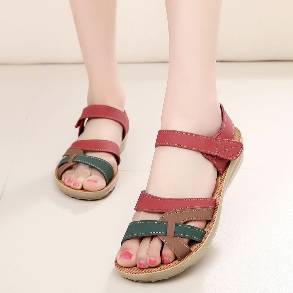 Womens Ladies Girls Korean Sandals for Women Women Ladies Summer Fashion Leather Sandals Wedges Comfort Big Size Shoes Wedge Sandals female shoes women shoes