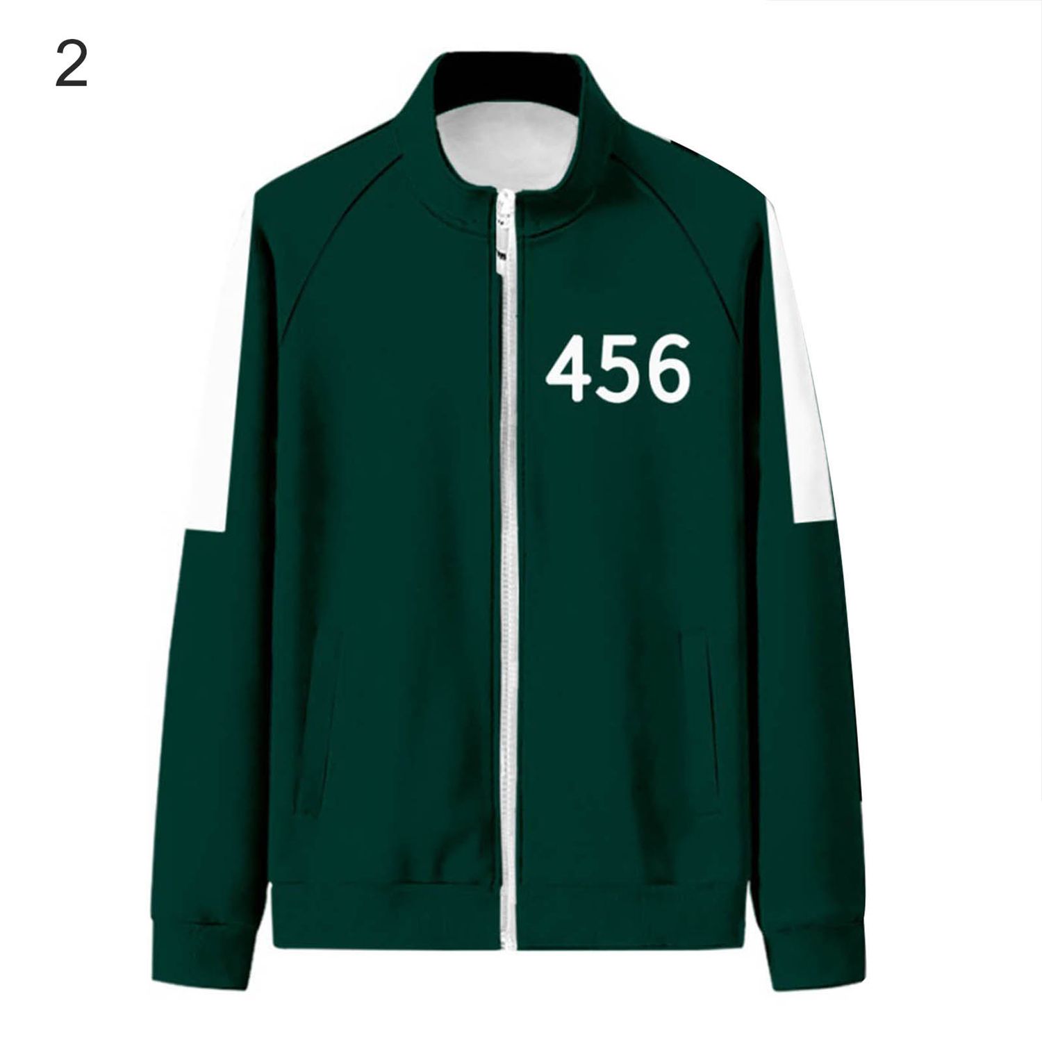 Men Game Jacket Zipper Stand Collar Sweatshirt Drawstring Sweatpants