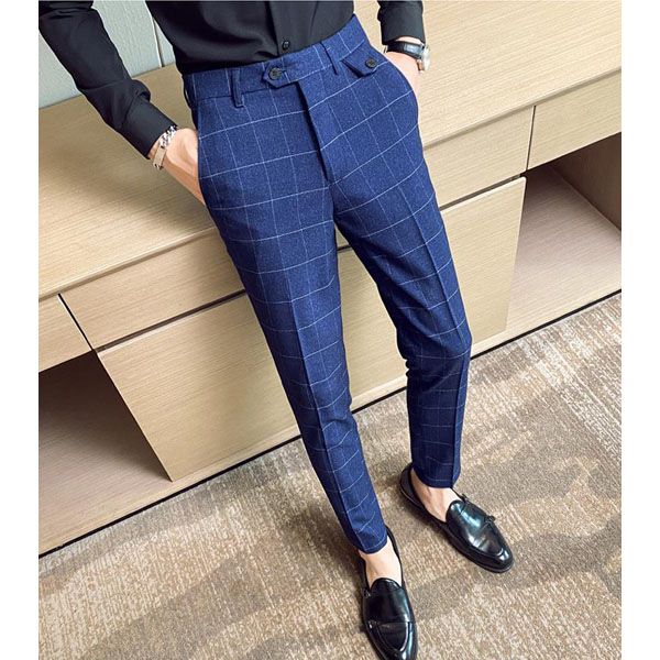 High-end  Fashion Striped Men's Formal Business Suit Pants Groom Wedding Dress Best Man Performance Party Male Trousers