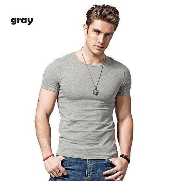 Grey Cotton T-Shirt For Men
