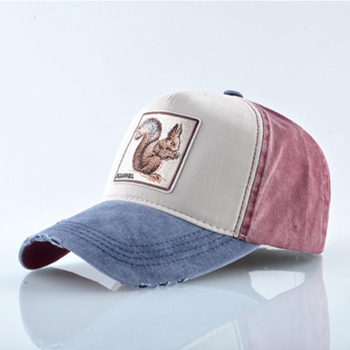 Snapback Hats For Men squirrel Embroidery Baseball Cap Women Spring Summer Breathable Cotton Hat Fashion Hop Bones