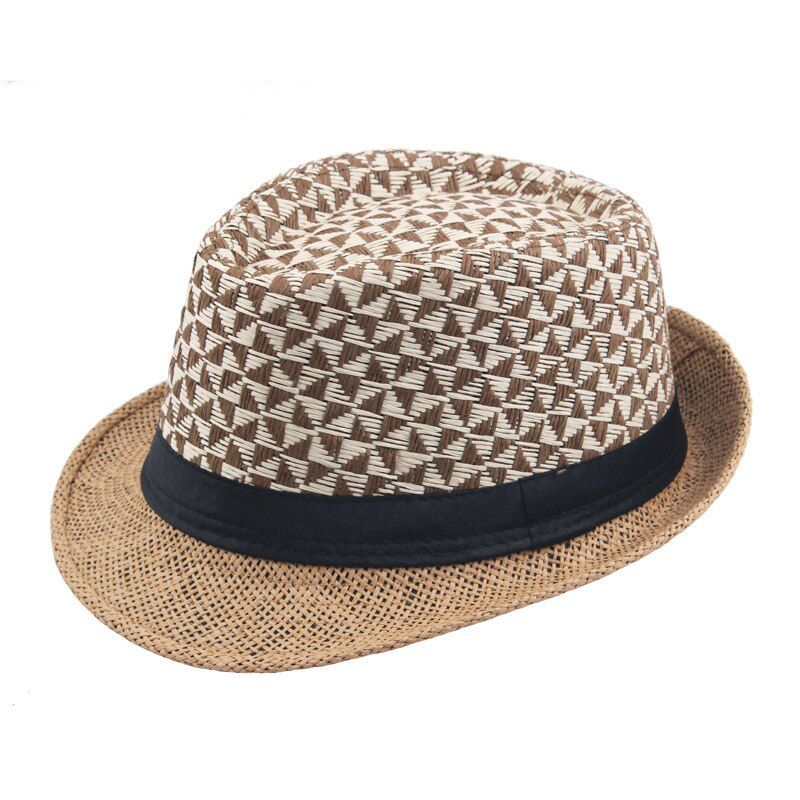 2019 Wholesale Summer Jazz Cap Beach Straw Caps Fedora Hats for Men Panama Sun Men
