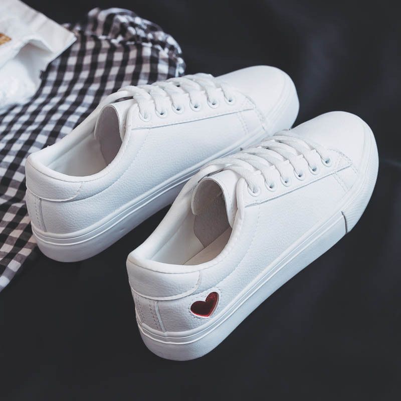 【ALLGOOD】Ddoo Love Little White White Shoes Female  All-Korean Edition Basic Street Clappers flat white shoes New personality fashionable comfortable and convenient women's shoes
