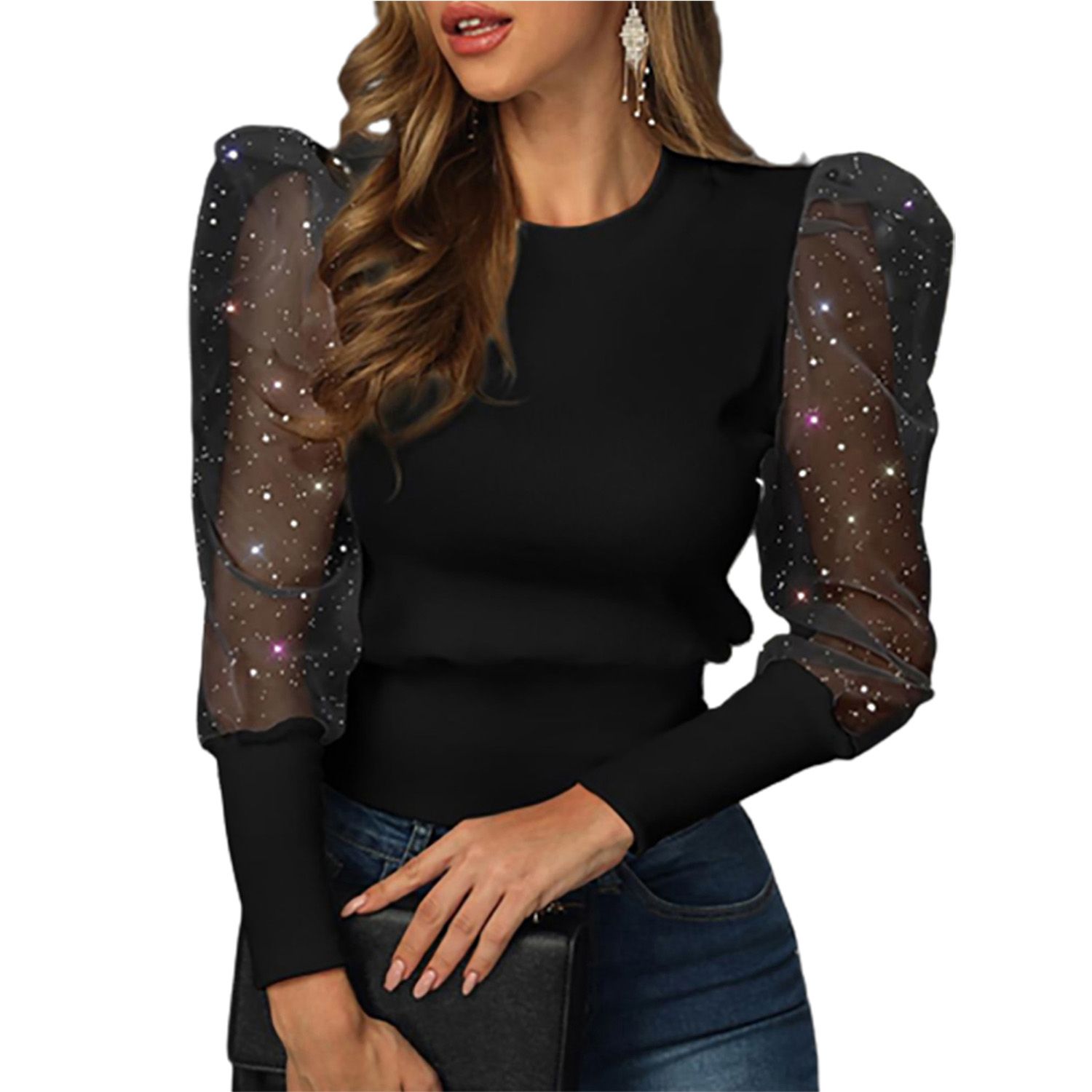 Ladies Blouse O-Neck Elegant Floral Printed Blouse Shirts