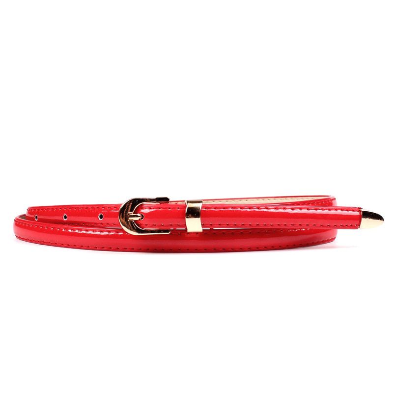 Candy Color Leather Belt Sweetness Womens PU Leather Belts Thin Skinny Waistband Adjustable Belt Female Belts For Dress