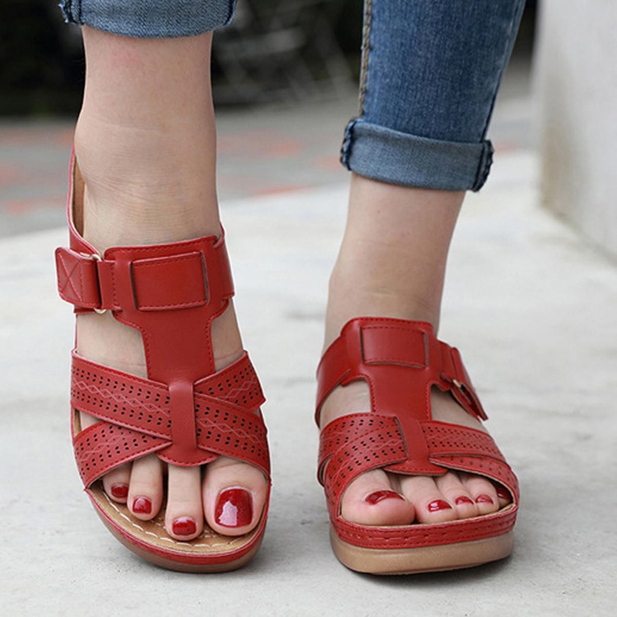 Women Premium Orthopedic Open Toe Sandals Vintage Anti-slip  for Summer