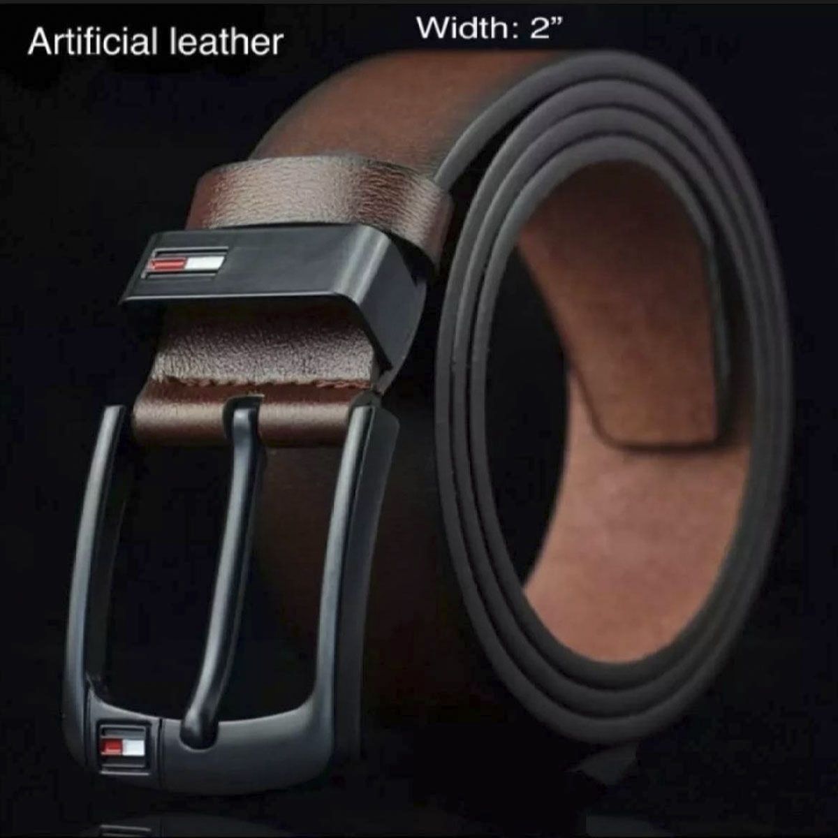 Artificial Leather Belt for Men - Chocolate - Belt For Men