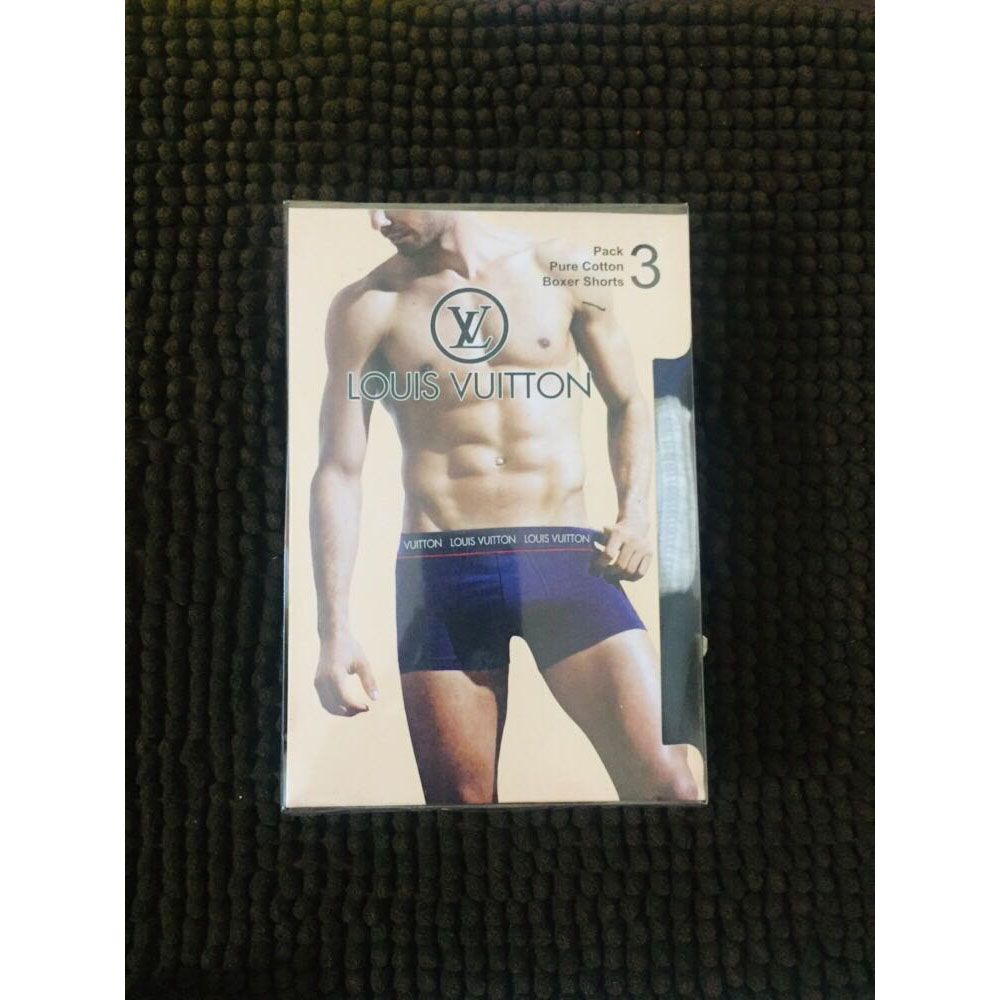 Louis Vuitton pure Cotton Stretch Multicolored Boxer Shorts Underwear for Men - 3 Pack