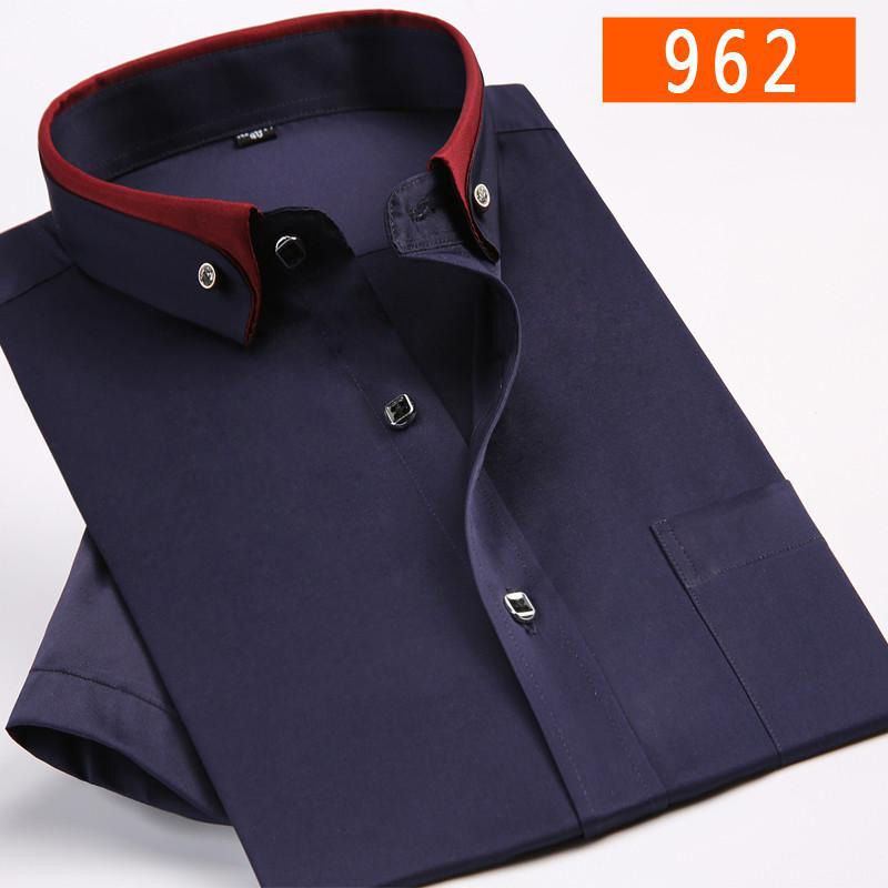 SHAN BAO 2021 summer cotton short-sleeved shirt business casual wedding banquet  men's plus size shirt 5XL 6XL 7XL 8XL 9XL