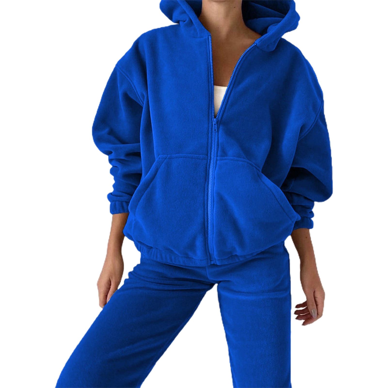 Sweatshirt Sweatpants Set Long Sleeve Pure Color Sweatshirt Sweatpants Set
