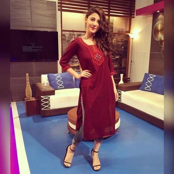 Maroon Georgette Un-Stitched Kurti