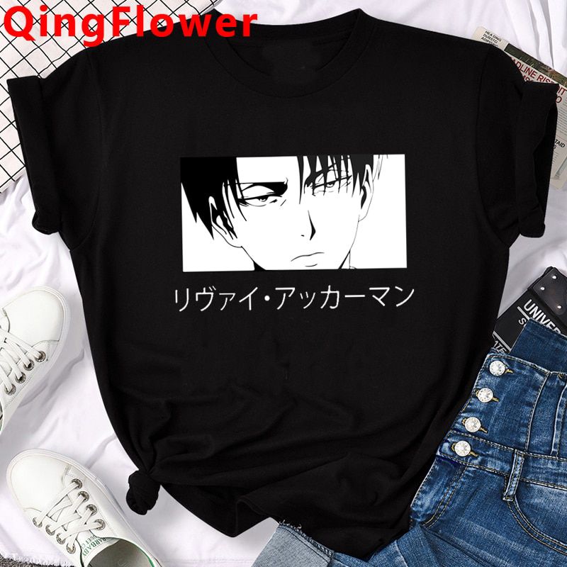 Japanese Anime Attack on  Graphic T Shirt Men Manga Shingeki No Kyojin 90s Tshirt Manga Summer T-shirt Casual Top Tees Male