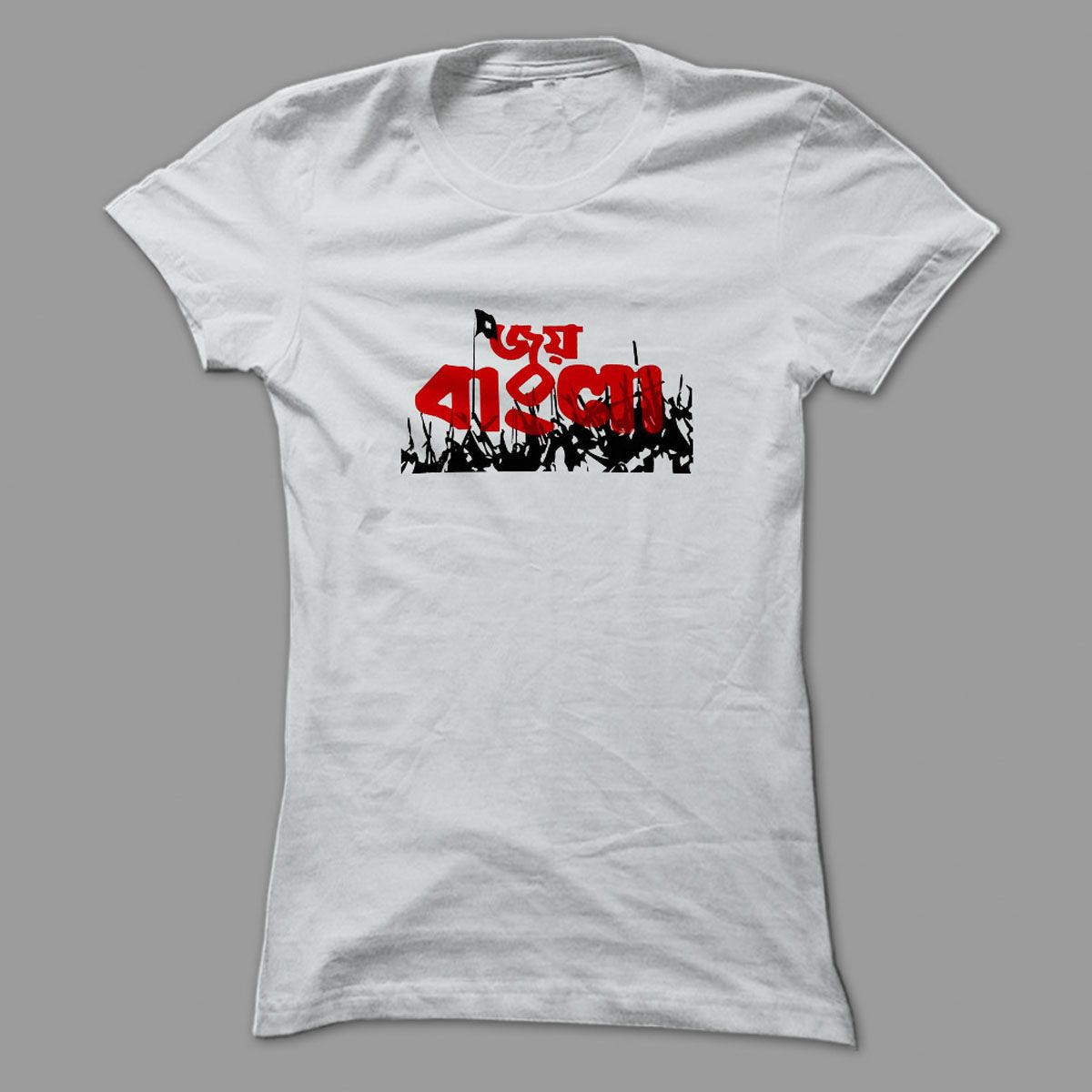 Joy Bangla White Polyester T-shirt  Taz Fashion