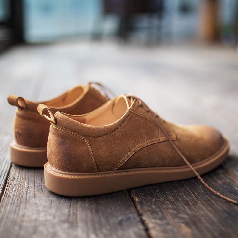 2021 summer new men business formal shoes men shoes England yellow brown soft leather leather youth wild work simple classic foundation casual shoes