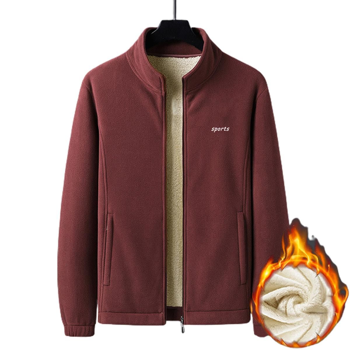 Autumn Jacket Zipper Closure Soft Plush Casual Winter Coat