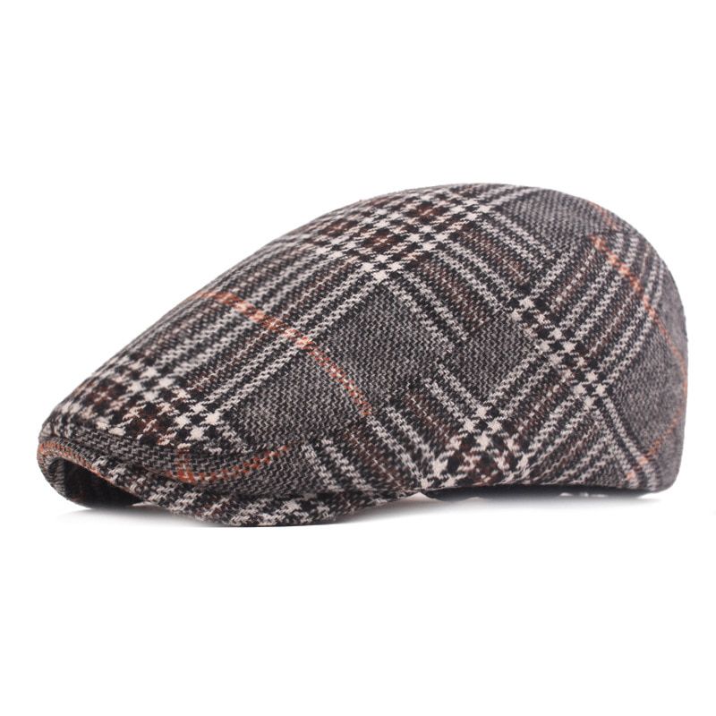SLECKTON Fashion Plaid Berets for Men Casual Tweed Newsboy Caps Men's France Flat Cap Unisex Gatsby Hats Peaky Blinder