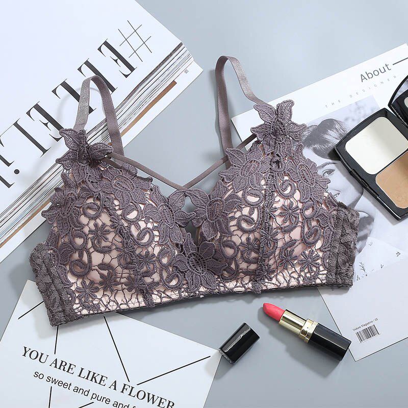 No Steel Ring Push Up Underwear Women Suit Bra Gathered Small Chest  Lace Bras Thin Section Received