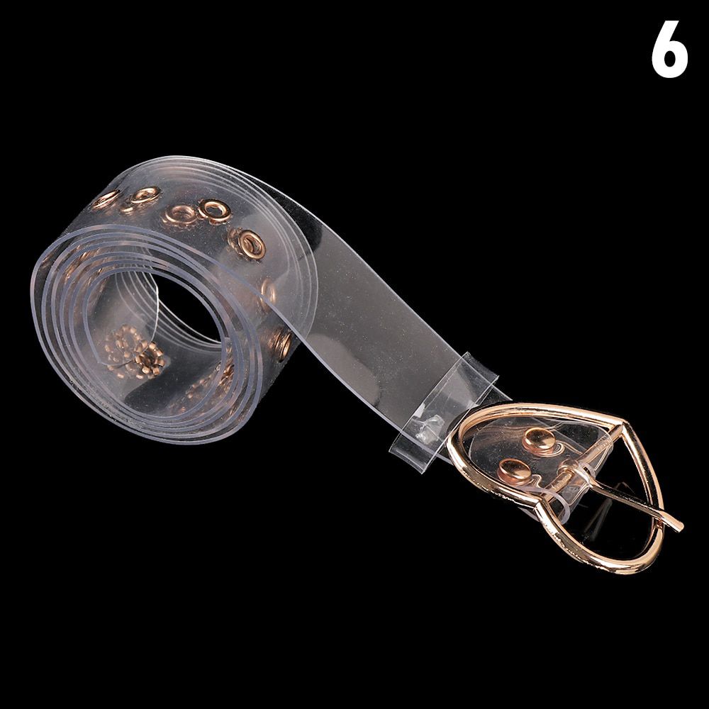 Fashion Transparent Punk Waist Belt Women Belt Clear Round Square Heart Pin Buckle Wide Waist Bands Ladies Invisible Waistband