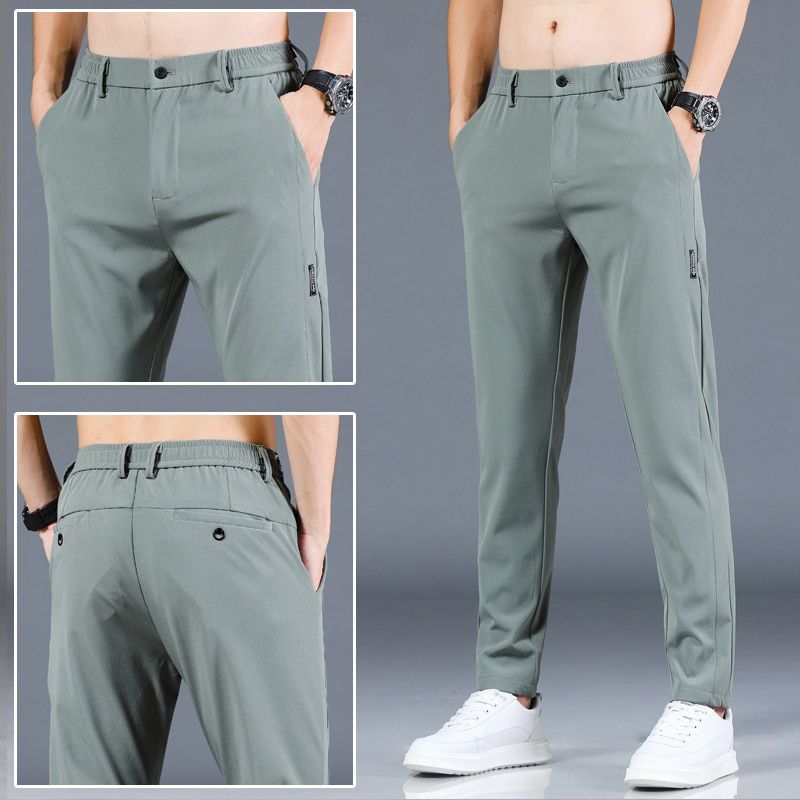 Mingyu Autumn Men's Casual Pants Men Trousers Male Pant Slim Fit Work Elastic Waist Black Green Grey Light Trousers 28-38