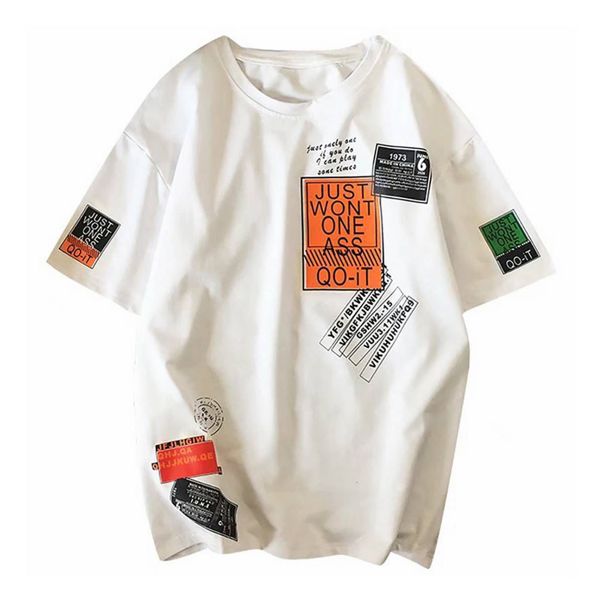 Fashion Letter Print Summer Men T Shirt O Neck Half Sleeve Casual Top Clothes