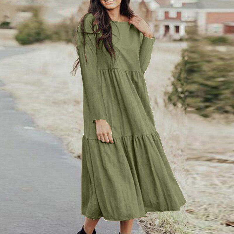 Women Elegant Ruffles Dress Summer Sundress Casual Short Sleeve Solid Party Vestido Vintage Kaftan Dresses Femme Robe