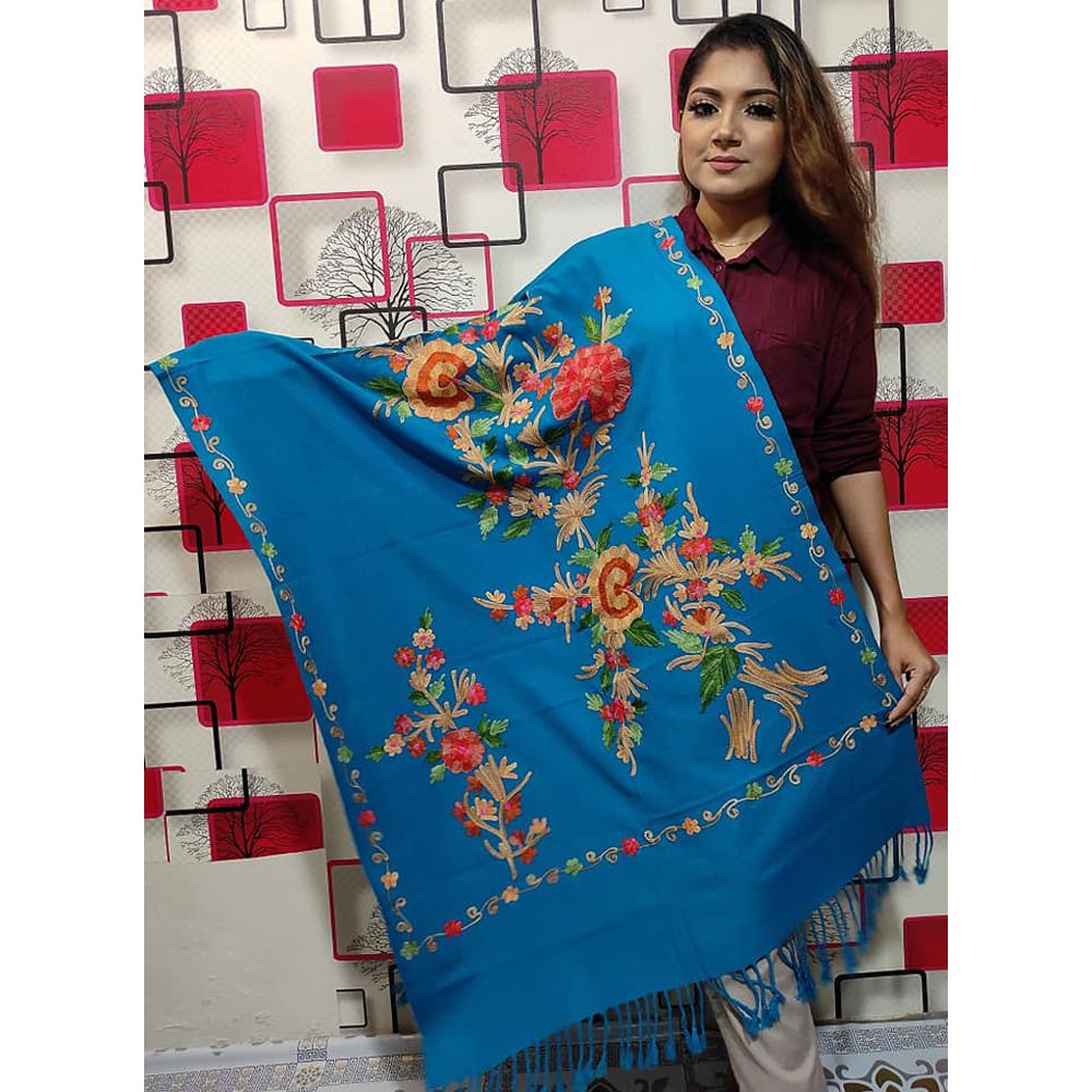 মহিলাদের জন্য কাশ্মীরি পাশমিনা শাল ধূসর রঙের কুইন্স ওয়ার্থ