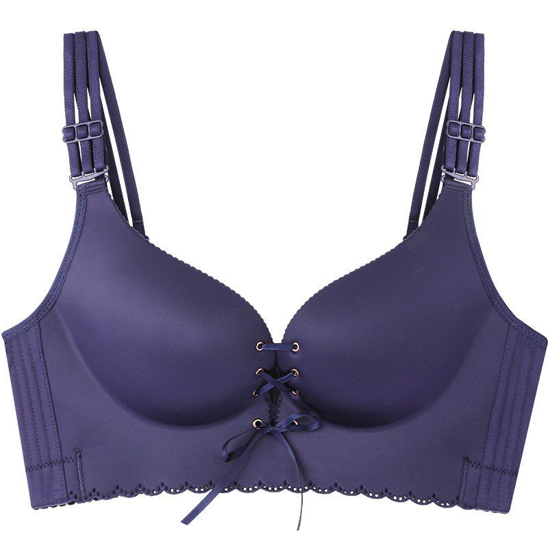 MengShan Girls in Large Underwear Bandage cord Pull B Gather 200 Jin big size bra Wireless lingerie femme plus size bra push up
