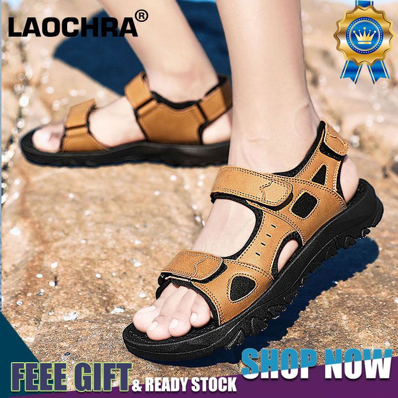 Men Shoes Men Soft Sandals Beach Men Summer Shoes Leather Sandals Big Size 39-48 Outdoor Hiking Shoes Men Shoes