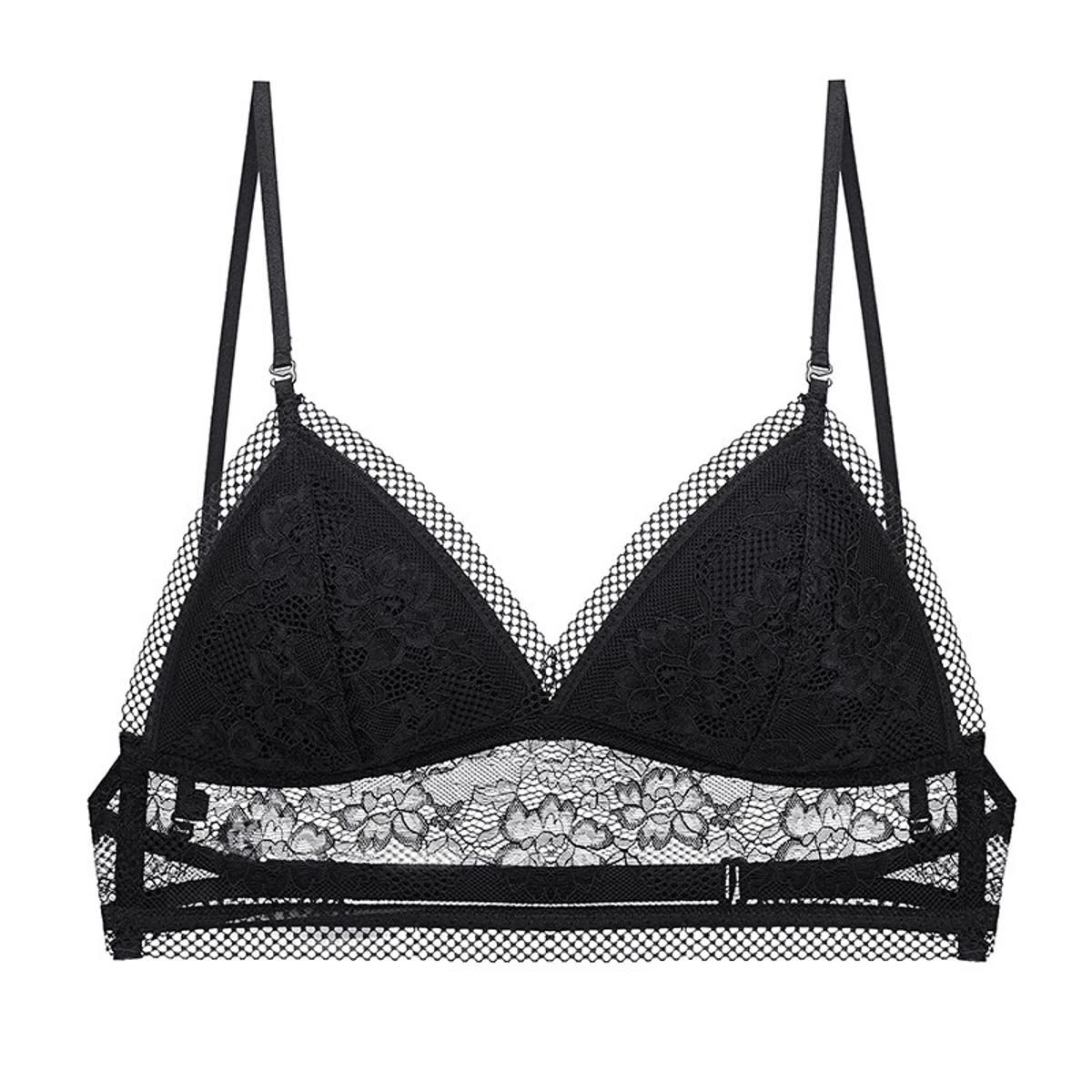 Women Padded Brassiere Underwear Bra Wireless Lace Low Back Lingerie Top Lace Bra Backless Bralette Female Push up Bras
