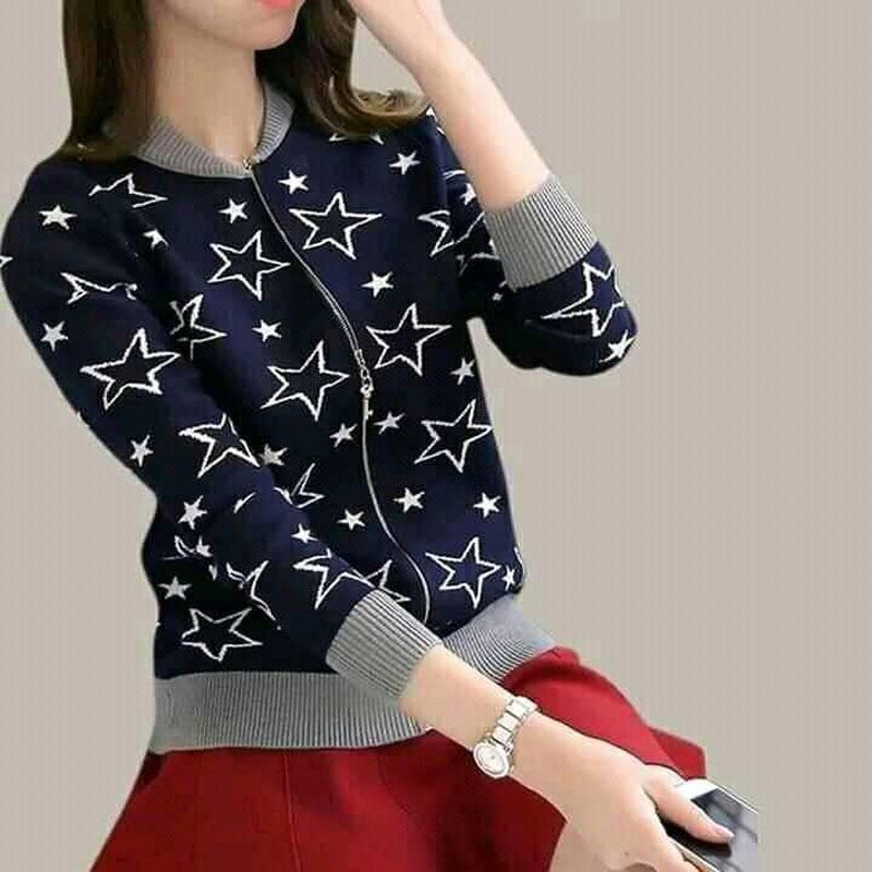 Women Sweater Zipper Jacket Casual Long Sleeve Women Cardigan Sweater Fashion Zipper Slim Short Knitted Sweater Coat This Fashion Jacket Featuressolid Design - Jacket For Men