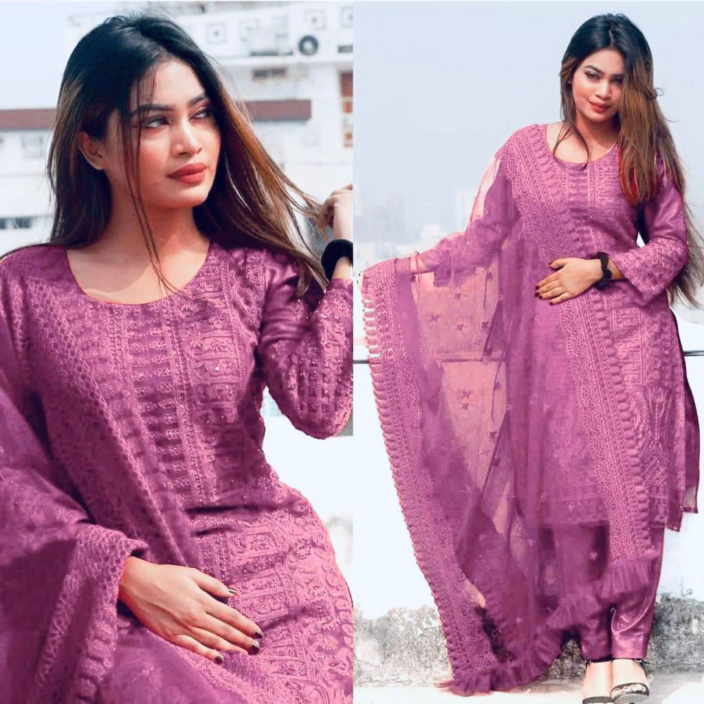 A2 shop bd New Indian Four Piece || Party Dress || Ari Kajer Embroidery || Indian four Piece || Kashmiri Ary For Piece |