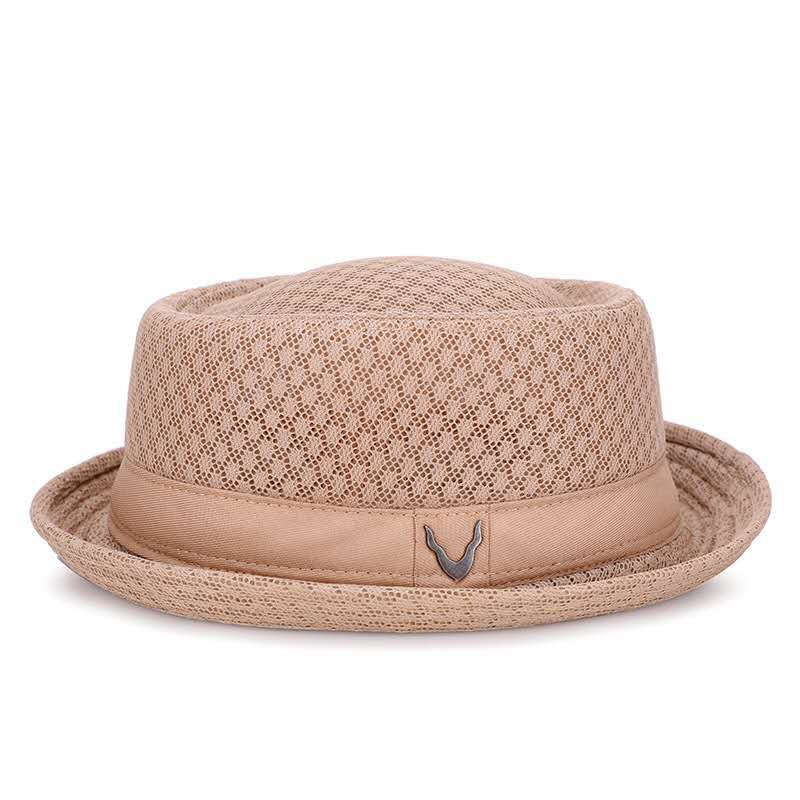 2022 England jazz hat breathable mesh flat hat  visor straw hat beach hat Retro cap Foldable cap sun hat casual Panama hat