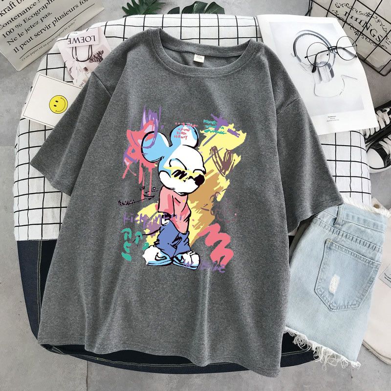 Disney Y2k Kawaii T-shirt Summer Clothes For Women Anime Graphic Tee t shirts Korean Fashion Mickey Mouse Cute t shirt Clothes