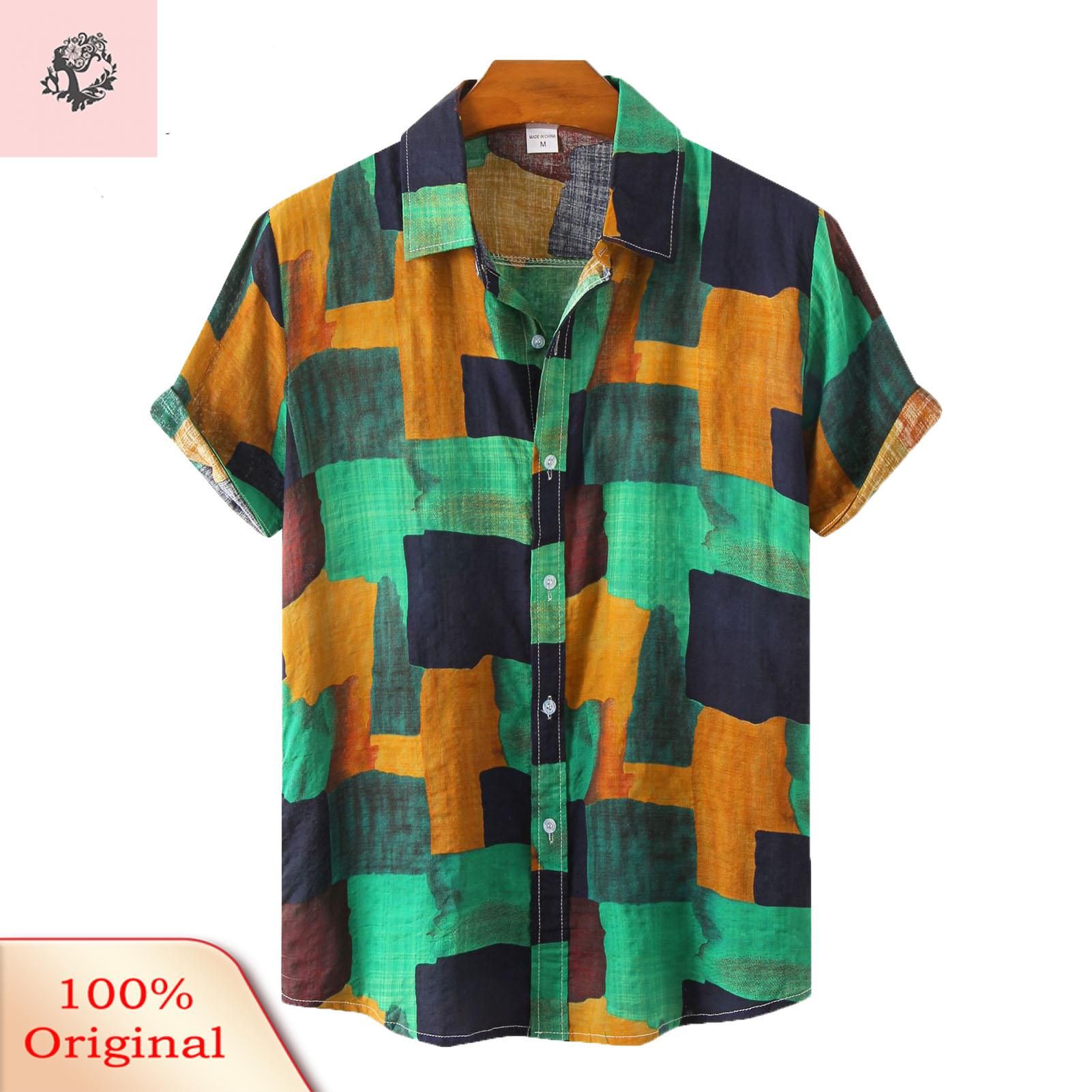 Men Shirt Thin Patch Pattern Men Shirt