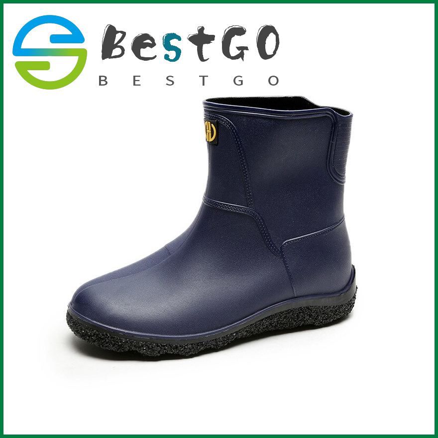Men's Rain Boots Waterproof Men Ankle Boots Platform Rain Shoes Fashion Flats Men Casual Rainboots Man Rubber Rain Shoes