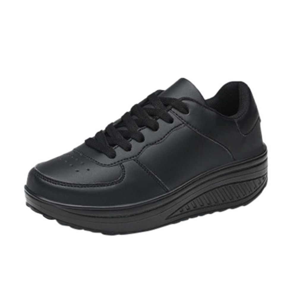 Women's Fashion Casual Lace Up Sports Running Sneakers Thick Bottom Shake Shoes