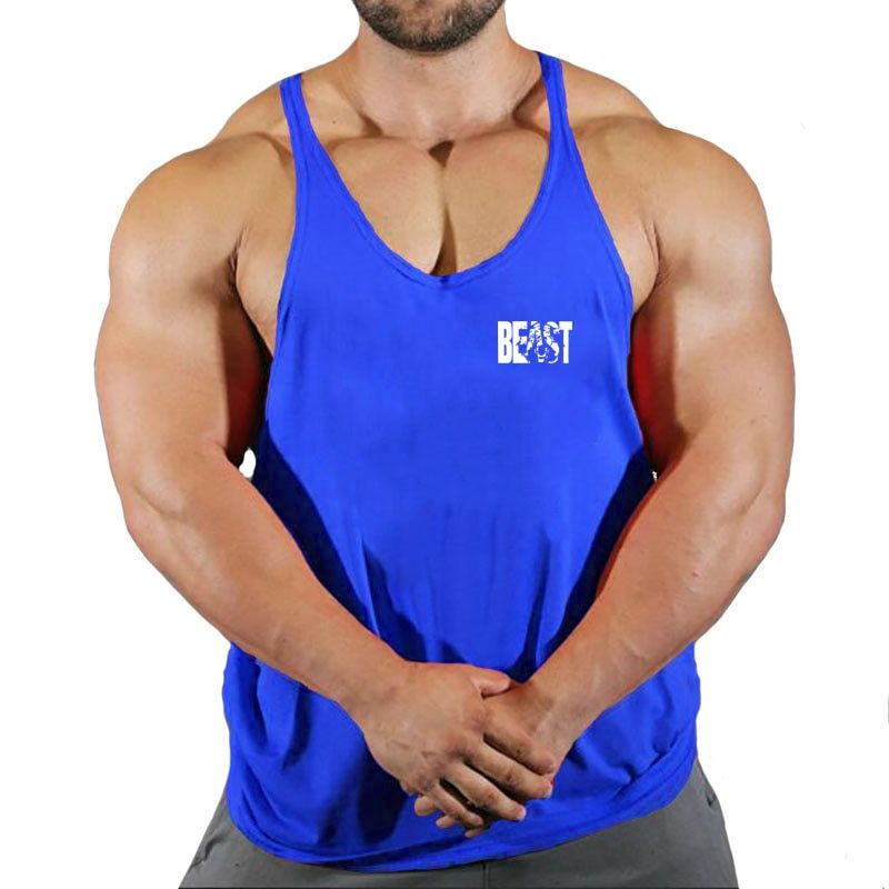 Vest Men's Singlets Gym Srts Gym Shirt Man Sleeveless Sweatshirt Stringer Beast Wear T-shirts Suspenders Man Clothing Top