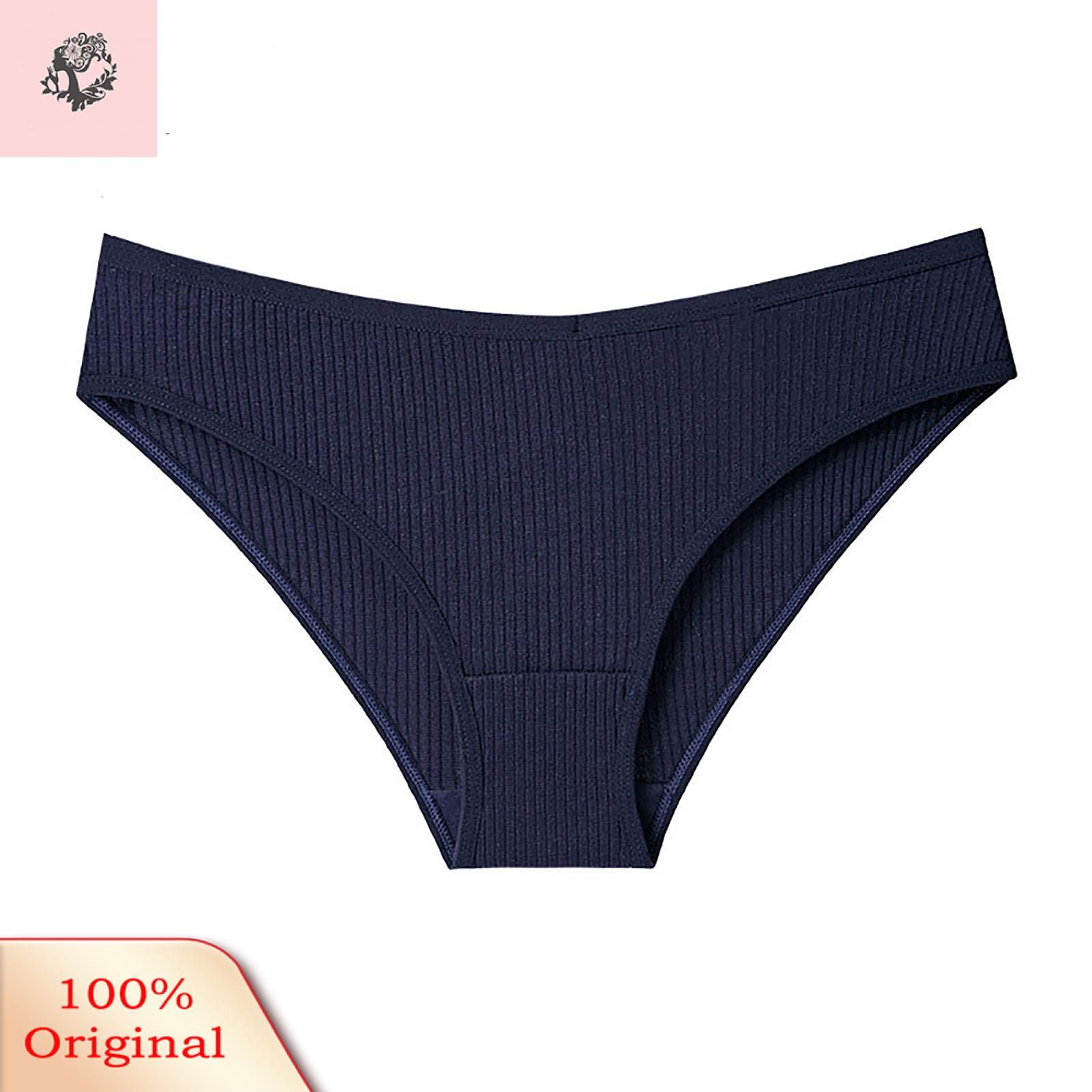 Sport Panties Soft Texture Lady Pure Color Ribbed Panties