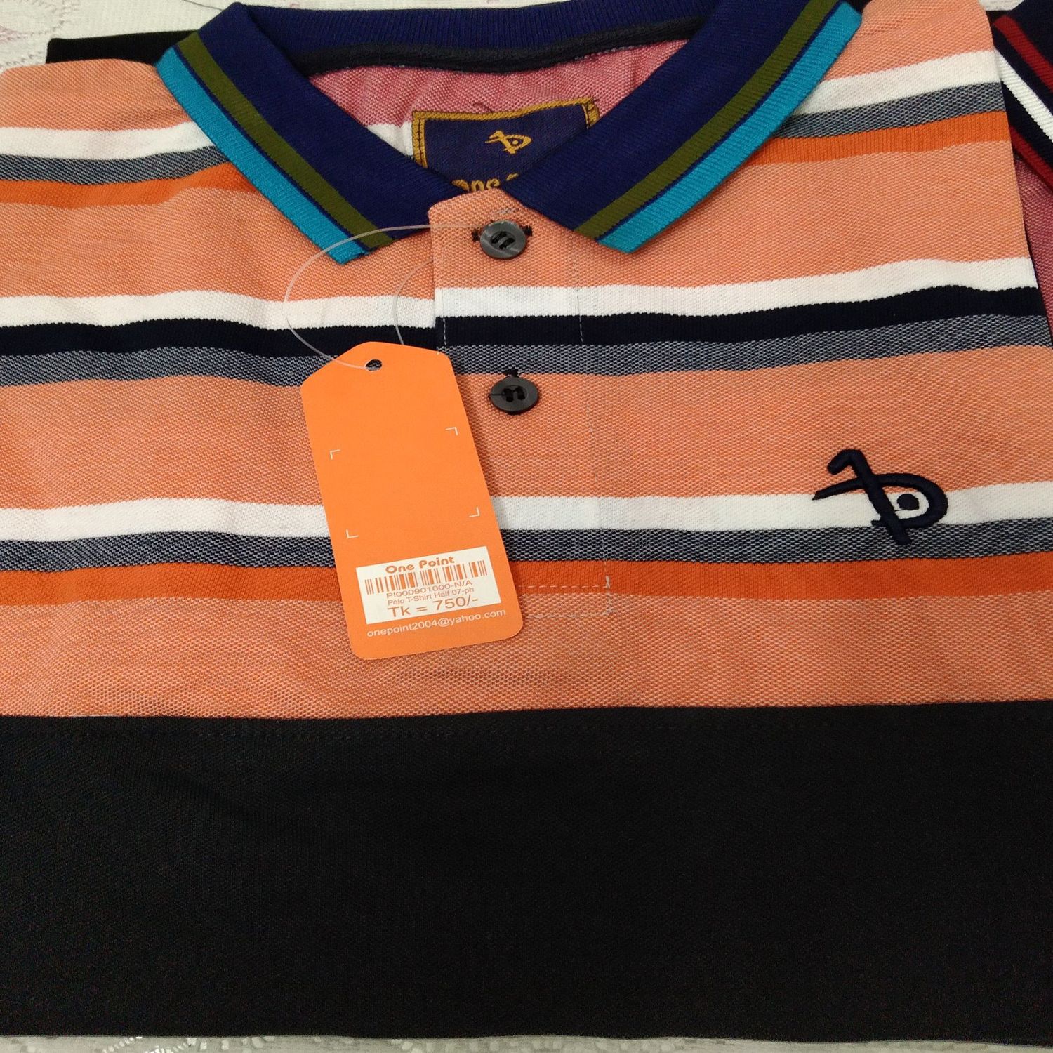 Cotton Strip Polo Shirt for Men
