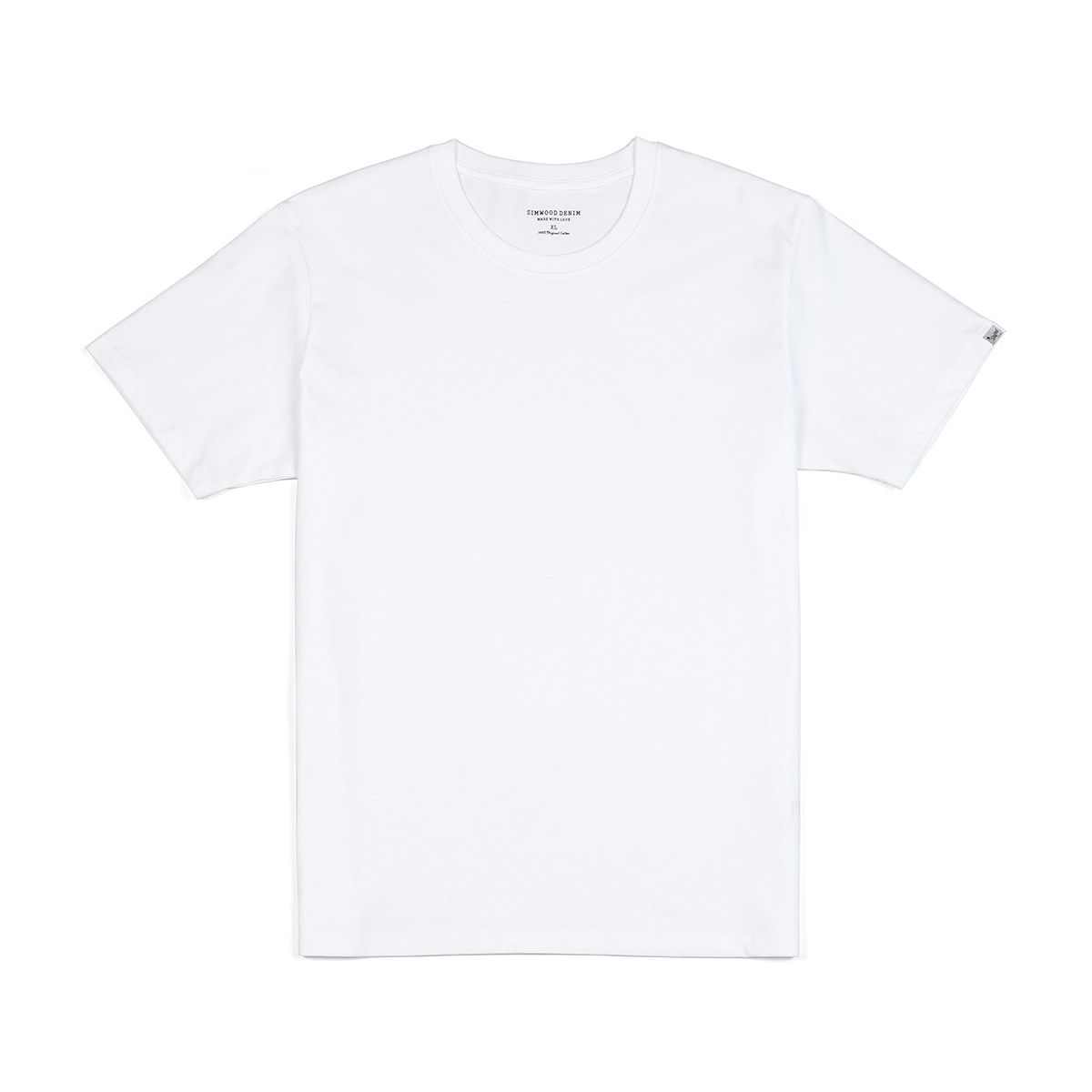 SIMWOOD Summer 100% Cotton White Solid T Shirt Men Causal O-neck Basic T-shirt Male Classical Tops 190449
