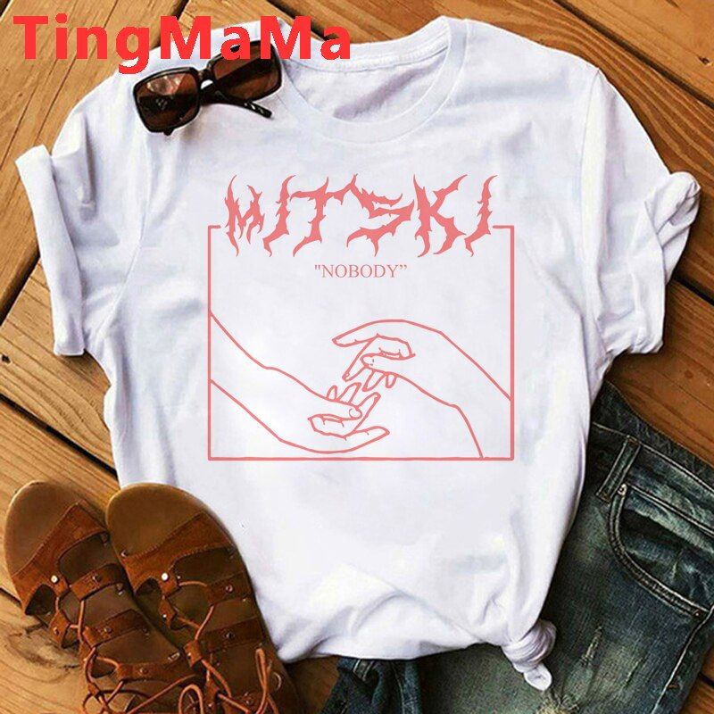 Kawaii Mitski Bury Me At Makeout Creek T Shirt Men Cartoon Music Artist Harajuku Be The Cowboy Nobody Short Sleeve T-shirts Male