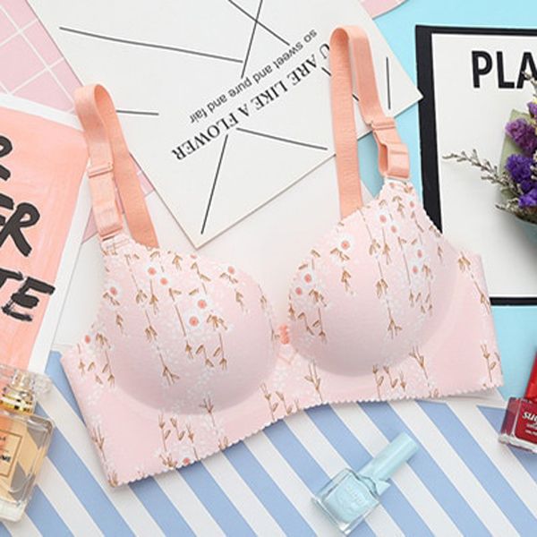 Floral Prints Bra Women Bra Seamless Push Up Bra for WomenWireless Bralette 3/4 Cup Adjusted strap bra