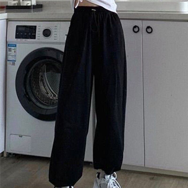 Woman Pants Streetwear Korean Style Loose Joggers Women Sweatpants Grey High Waist Comfort Simple Basic Casual Fashion Trousers