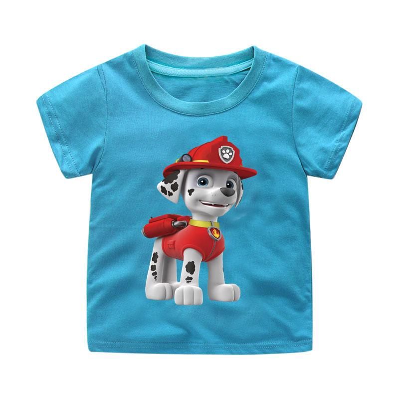 Paw Patrol Tees Kids T-Shirt Boys Cotton T Shirt Fashion Cartoon Game Tshirts Girls Tops Boy Short Sleeve Style19