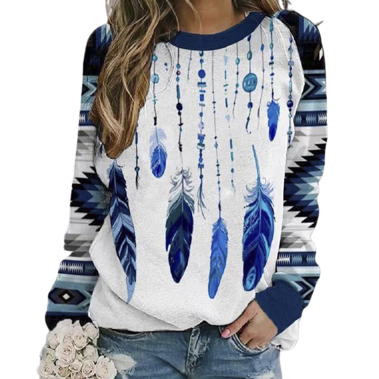 Sweatshirt Jumper Comforle Thermal Long Sleeve Loose Round Sweatshirt