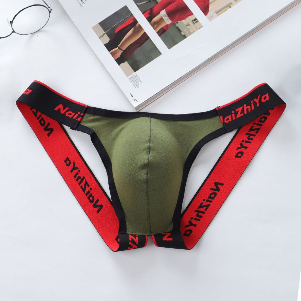 Men's Men Sexy Briefs Jockstrap U Pouch Man Low Waist Panties Thongs Mesh Underpants Gay G-Srting U Convex